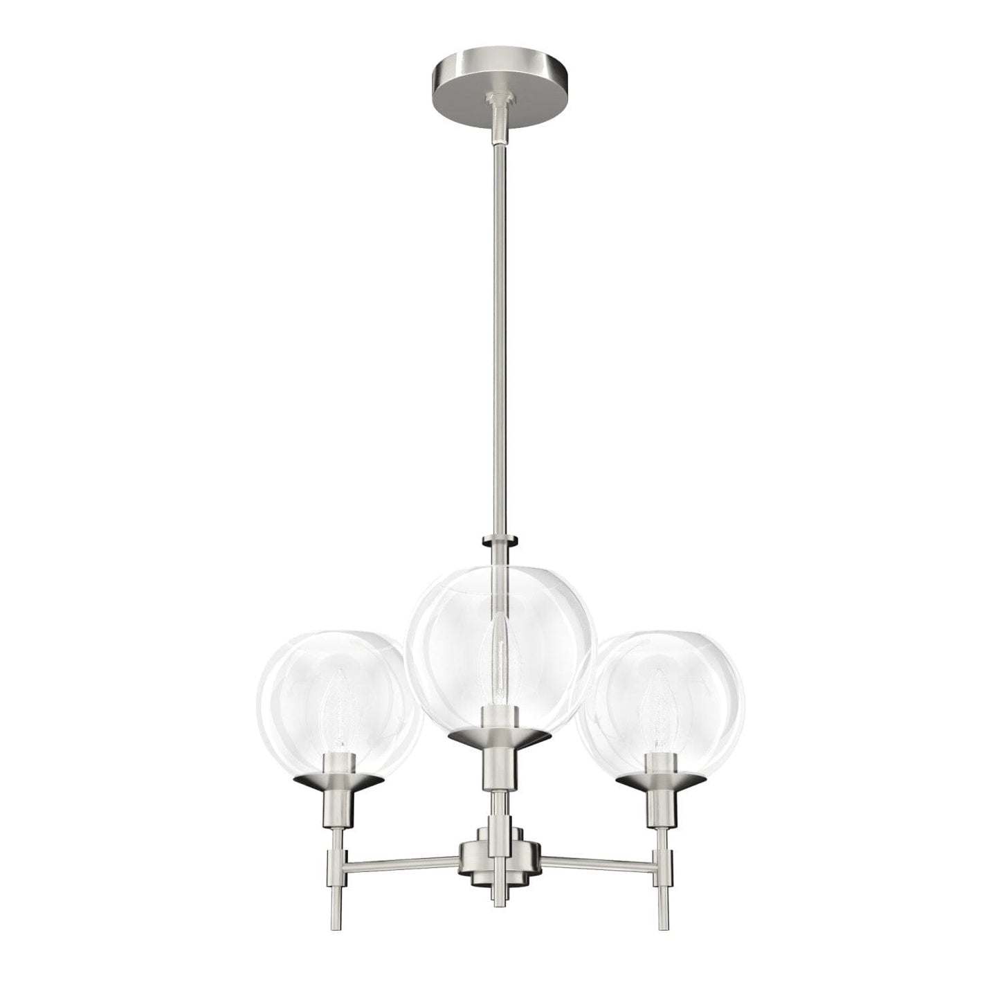 Xidane 3 Light Chandelier Lighting Hunter Brushed Nickel - Clear 