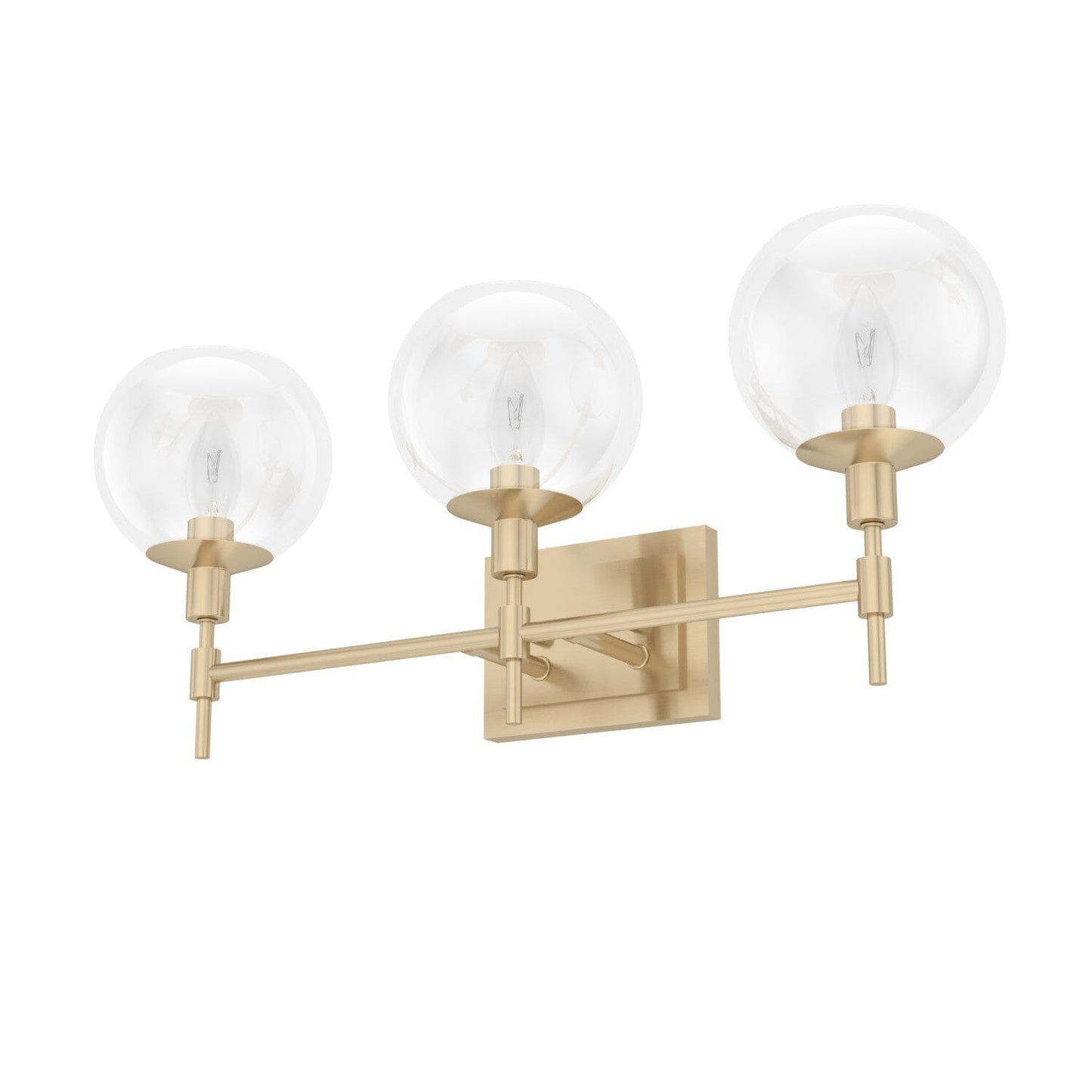 Xidane 3 Light Vanity Lighting Hunter Alturas Gold - Clear 