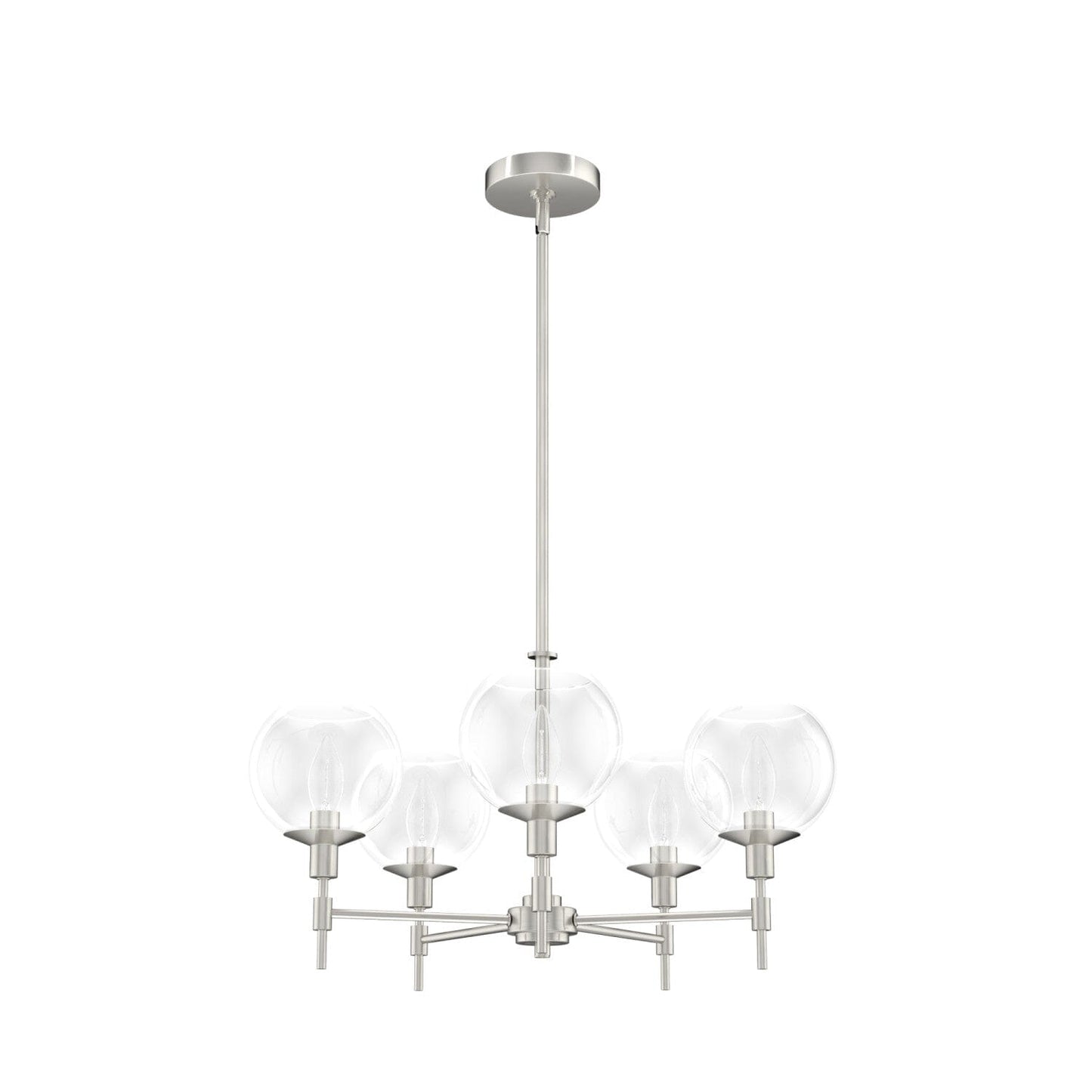 Xidane 5 Light Chandelier Lighting Hunter Brushed Nickel - Clear 