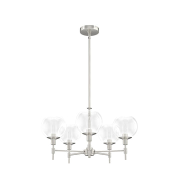 Xidane 5 Light Chandelier Lighting Hunter Brushed Nickel - Clear 