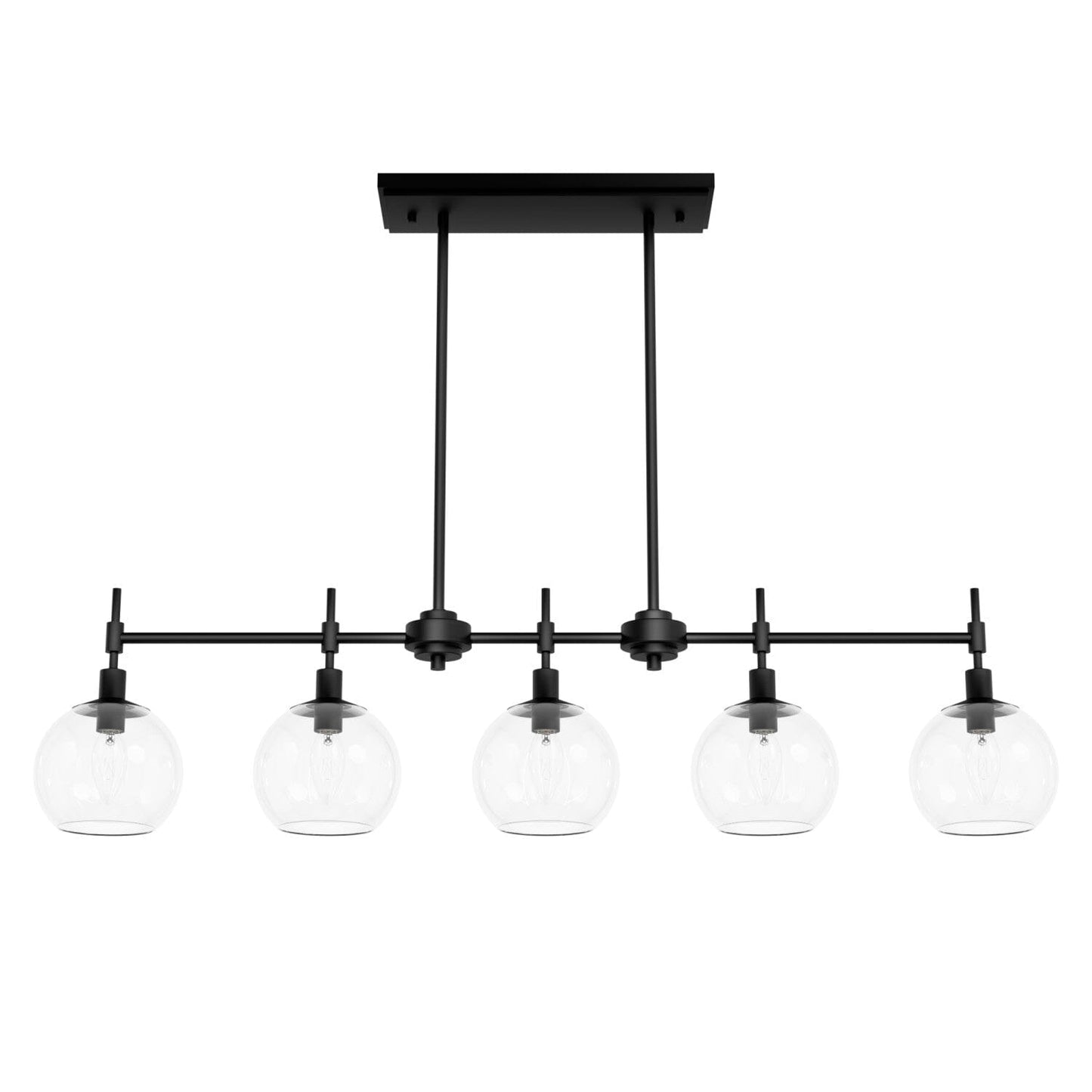 Xidane 5 Light Linear Chandelier Lighting Hunter Matte Black - Clear 