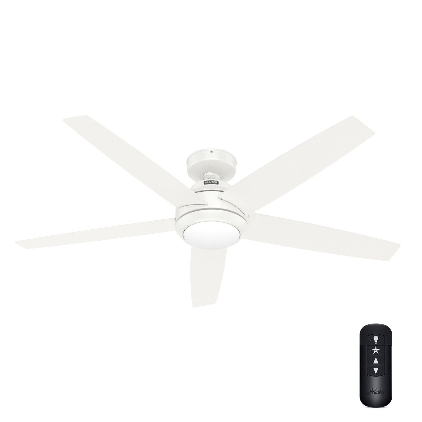 Zayden with LED Light - 52 inch Ceiling Fans Hunter Fresh White - Fresh White 