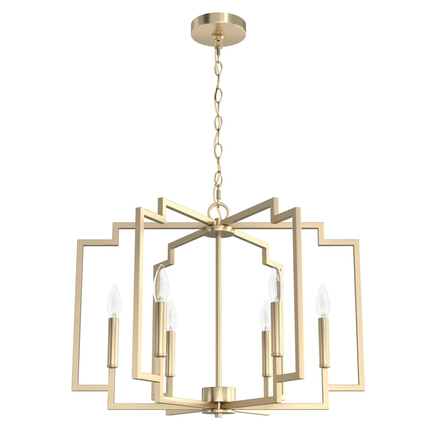 Zoanne 6 Light Chandelier 24 Inch Lighting Hunter Alturas Gold - None 