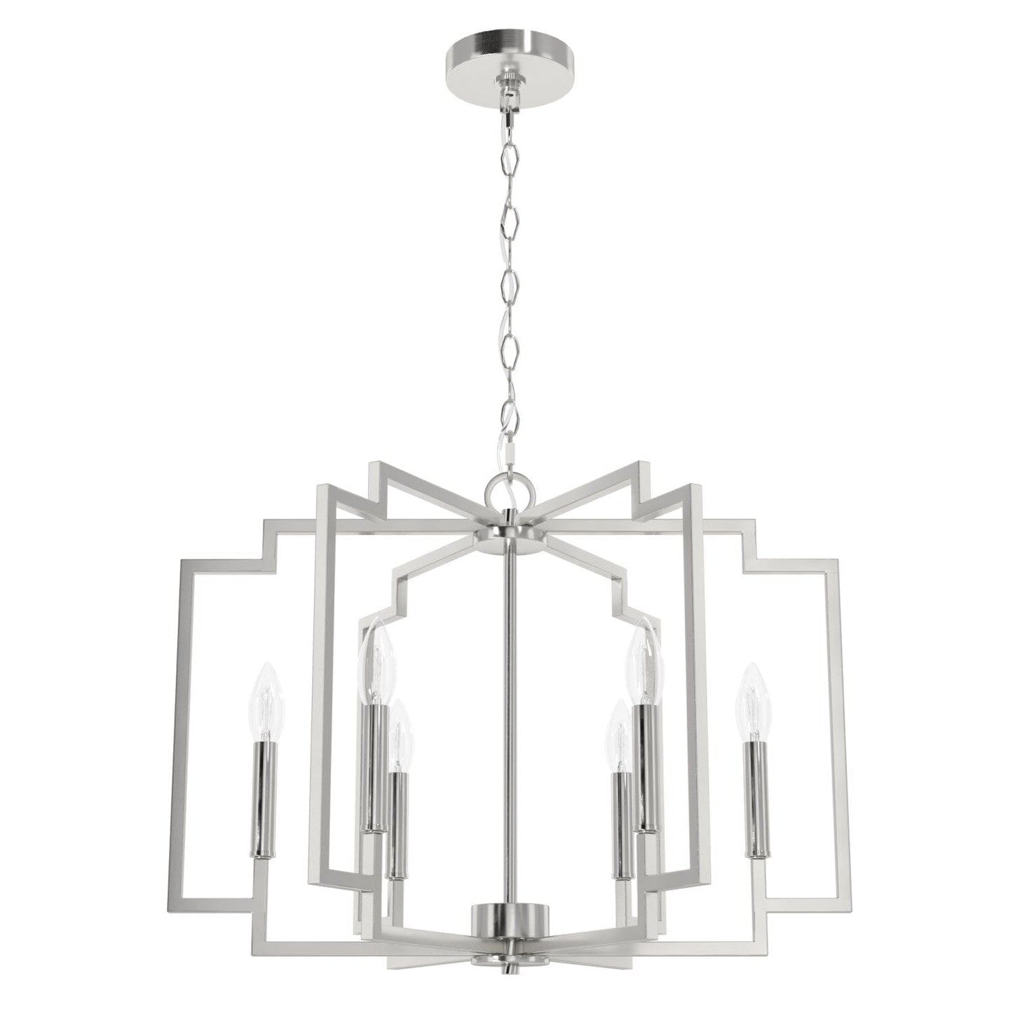 Zoanne 6 Light Chandelier 24 Inch Lighting Hunter Brushed Nickel - None 