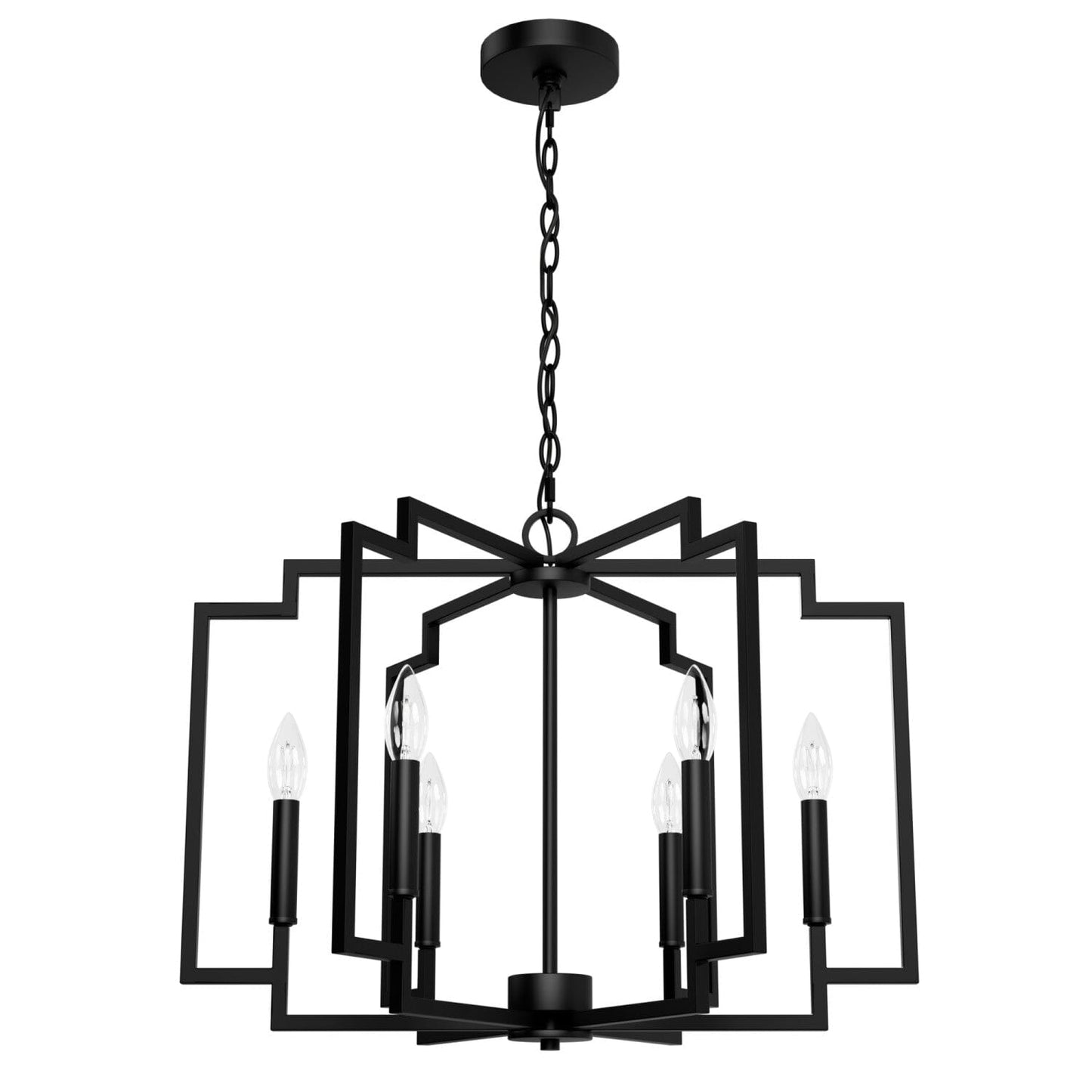 Zoanne 6 Light Chandelier 24 Inch Lighting Hunter Matte Black - None 