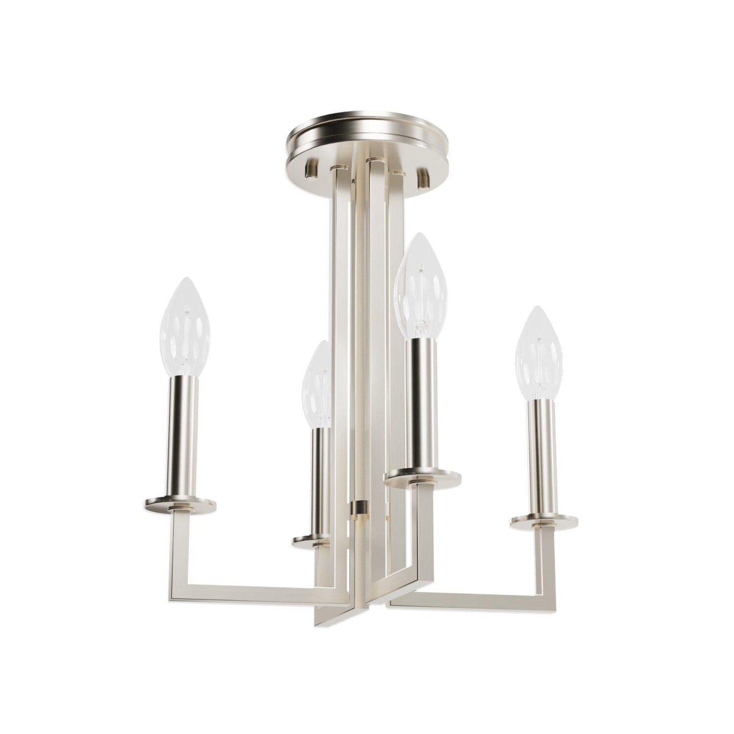 Bearden 4 Light Semi-Flush Mount Lighting Hunter Brushed Nickel - None 